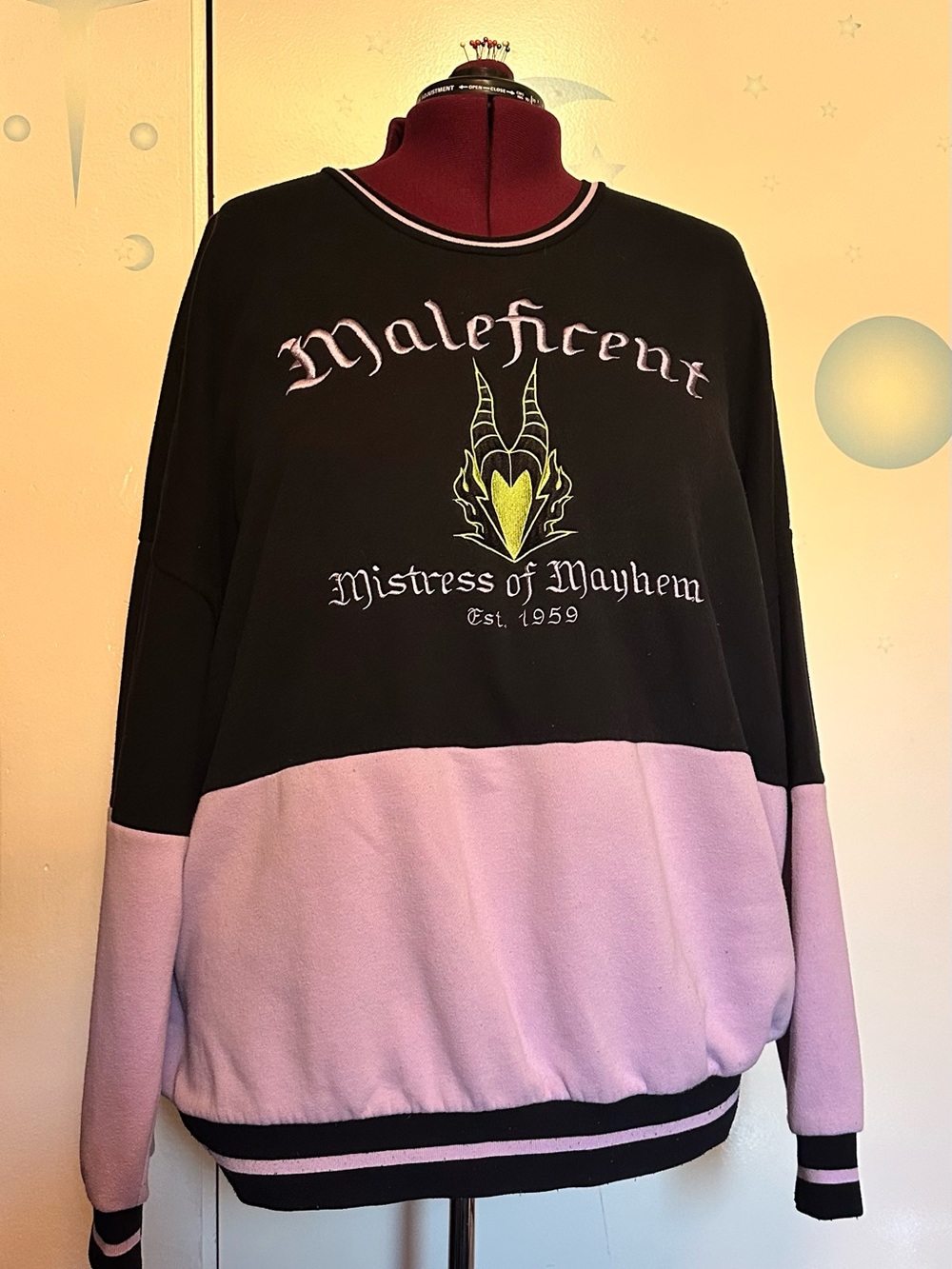 Box Lunch Exclusive Maleficent Black & Lavender "Mistress of Mayhem" Pullover